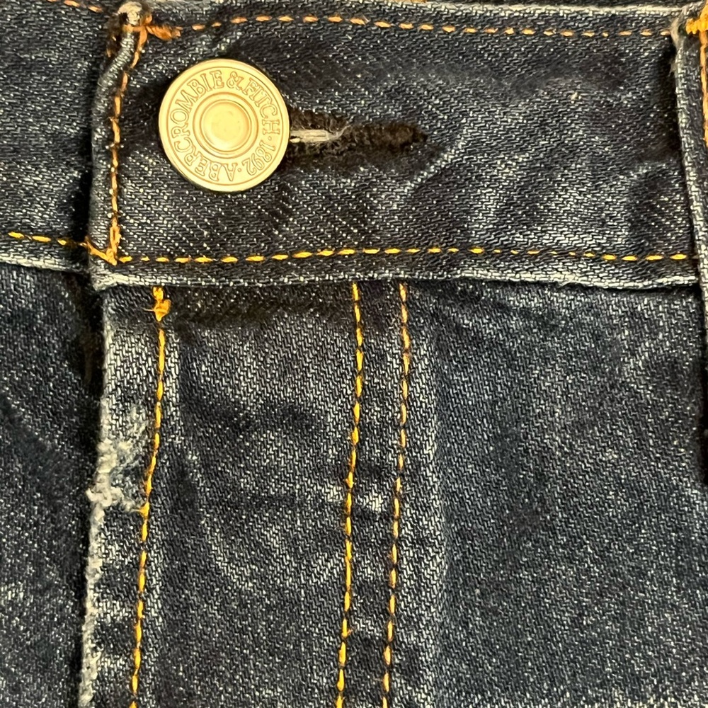 Abercrombie & Fitch Dark Blue Distressed Jean Shorts. Size 29/2. EUC - Picture 5 of 11